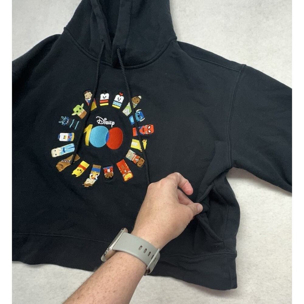 Disney 100 Womens XL Hoodie Unified Characters Pullover Sweatshirt Black - Picture 7 of 10